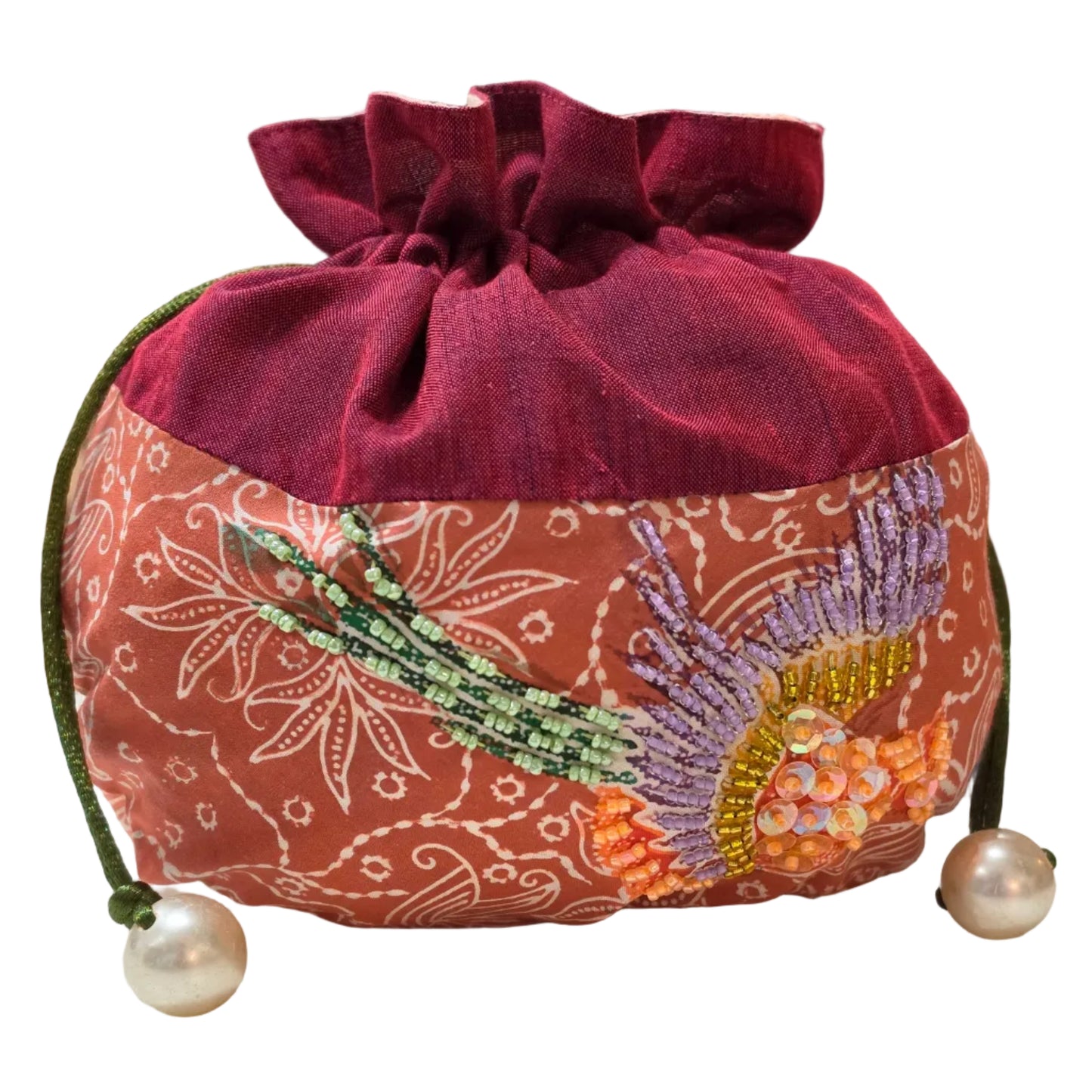 Nyana Nyana Patchwork Hand-beaded Batik Pouch and Bags