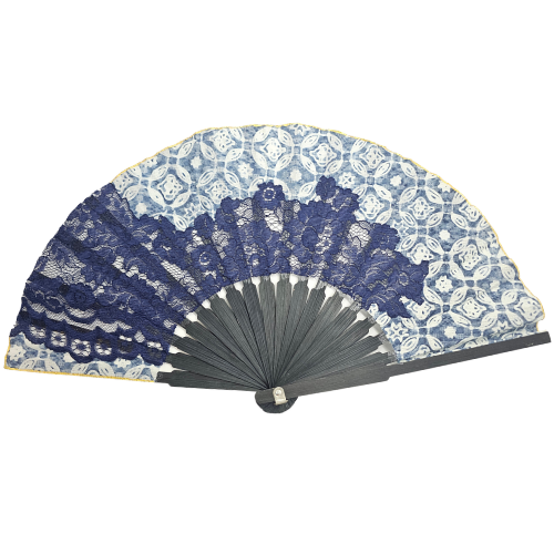 Nyana Nyana Indigo Batik Bird Fan