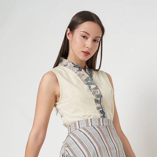 Nyana Nyana Artisan Peplum Vest - 100% Cotton, Batik Tulis, Limited Edition