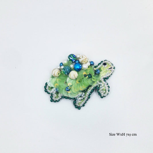 Nyana Nyana Laut Collection Hand Beaded and Embroidered Brooch Kerongsang