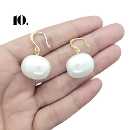 Singapore Handmade Statement Piece Earrings — Crystal, Stone & Freshwater Pearl | 18k Gold Plated