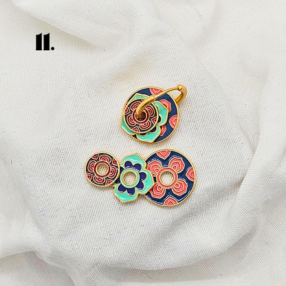 Singapore Handmade Jewelry - Peranakan Tile Stackable Hoop Earrings