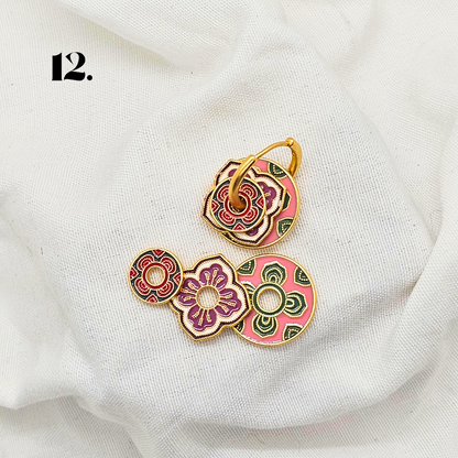 Singapore Handmade Jewelry - Peranakan Tile Stackable Hoop Earrings