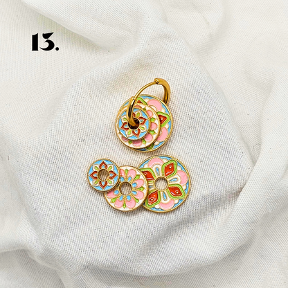 Singapore Handmade Jewelry - Peranakan Tile Stackable Hoop Earrings