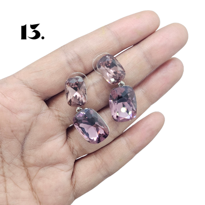 Singapore Handmade Statement Piece Earrings — Crystal, Stone & Freshwater Pearl | 18k Gold Plated