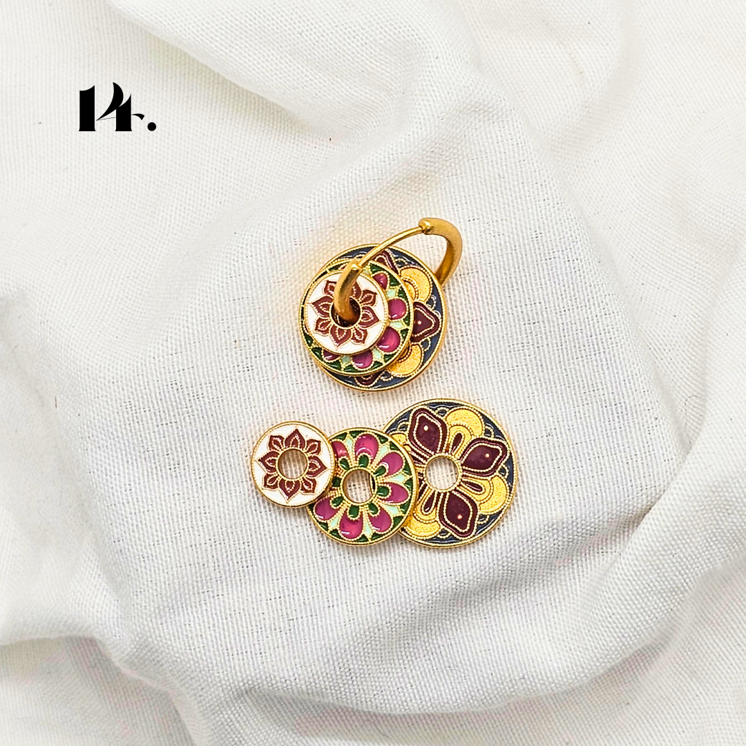 Singapore Handmade Jewelry - Peranakan Tile Stackable Hoop Earrings