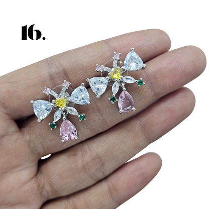 Singapore Handmade Statement Piece Earrings — Crystal, Stone & Freshwater Pearl | 18k Gold Plated