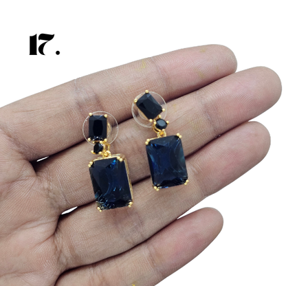 Singapore Handmade Statement Piece Earrings — Crystal, Stone & Freshwater Pearl | 18k Gold Plated