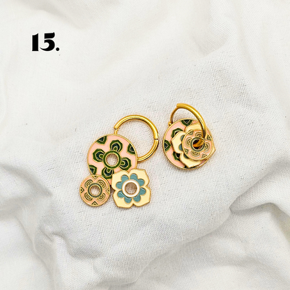 Singapore Handmade Jewelry - Peranakan Tile Stackable Hoop Earrings