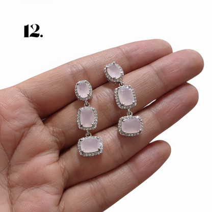 Singapore Handmade Statement Piece Earrings — Crystal, Stone & Freshwater Pearl | 18k Gold Plated