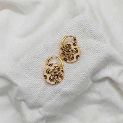 Singapore Handmade Jewelry - Peranakan Tile Stackable Hoop Earrings