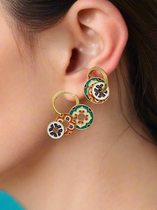 Singapore Handmade Jewelry - Stackable Peranakan Earrings