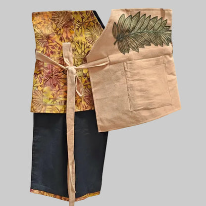 Nyana Nyana Patchwork Embroidery Batik Obi Belt - Cotton, Denim, Limited Edition Runway Piece