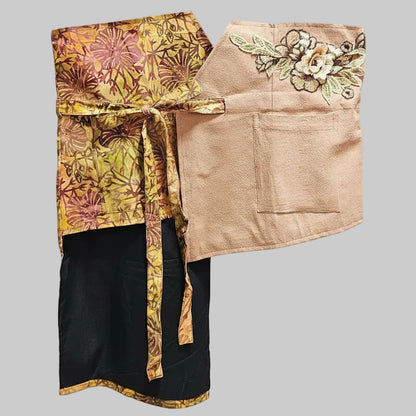 Nyana Nyana Patchwork Embroidery Batik Obi Belt - Cotton, Denim, Limited Edition Runway Piece