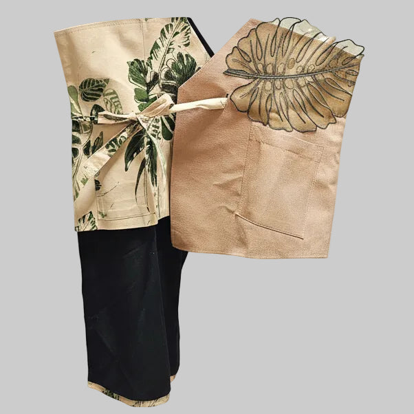 Nyana Nyana Patchwork Embroidery Batik Obi Belt - Cotton, Denim, Limited Edition Runway Piece