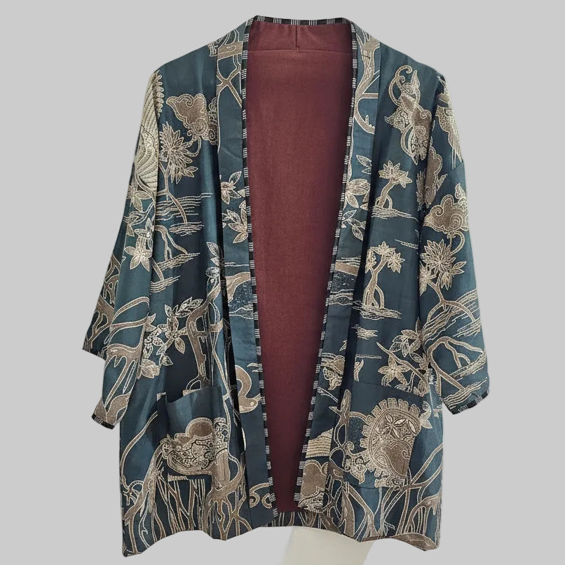 Nyana Unisex Reversible Batik Tulis Outer - 100% cotton, natural dye, Limited Edition Hand-drawn