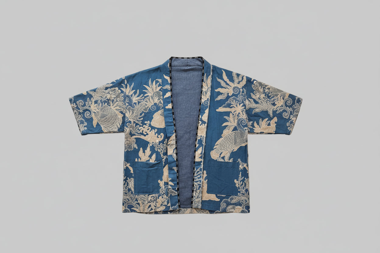 Nyana Unisex Reversible Batik Tulis Outer - 100% cotton, natural dye, Limited Edition Hand-drawn