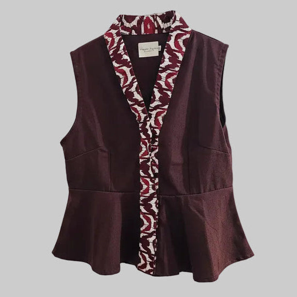 Nyana Nyana Peplum Vest - 100% Cotton, Batik, Limited Edition