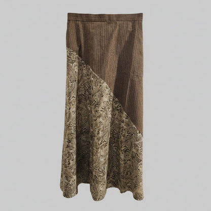 Nyana Nyana Artisan Asymmetric Batik Tulis Ikat Skirt - 100% Cotton, Handwoven, Maxi