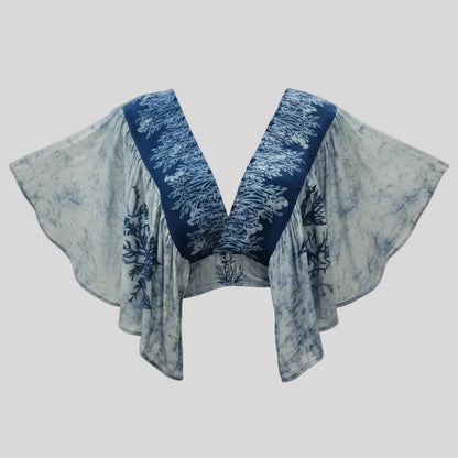 Nyana Nyana Ruffle Vest - 100% Cotton, Batik Tie Dye, Limited Edition Runway Piece
