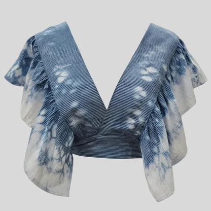 Nyana Nyana Ruffle Vest - 100% Cotton, Batik Tie Dye, Limited Edition Runway Piece