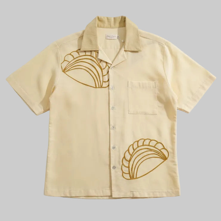 Nyana Nyana Karipap Embroidery Camp Shirt - 100% Cotton, deadstock, Limited Edition