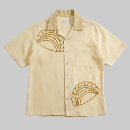 Nyana Nyana Karipap Embroidery Camp Shirt - 100% Cotton, deadstock, Limited Edition