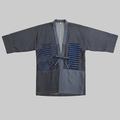 Nyana Nyana Denim Ikat Patchwork Oversized Outer