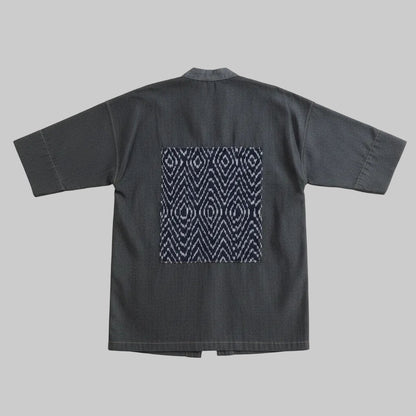 Nyana Nyana Denim Ikat Patchwork Oversized Outer