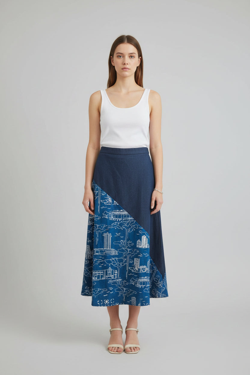 Nyana Nyana Orchard Road Batik Asymmetric Skirt