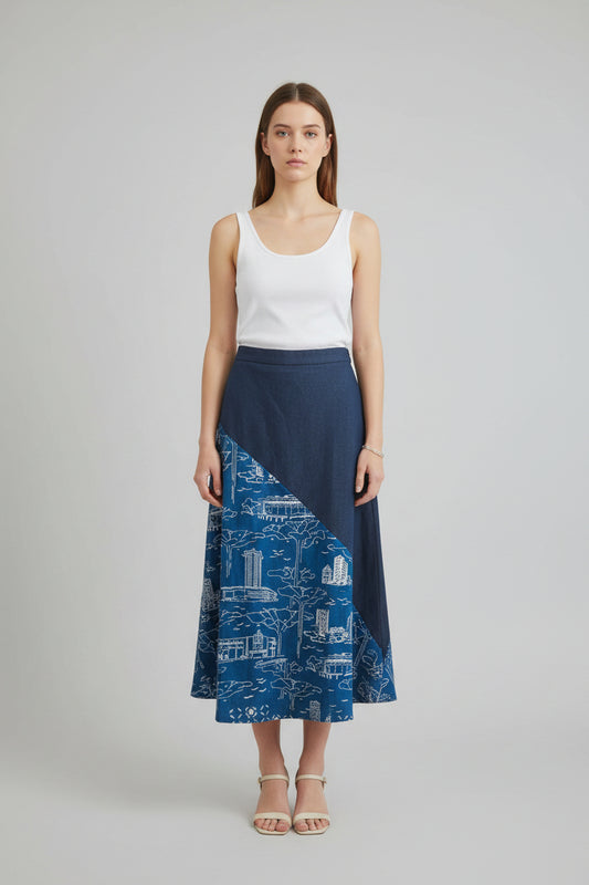 Nyana Nyana Orchard Road Batik Asymmetric Skirt