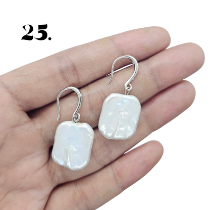 Singapore Handmade Statement Piece Earrings — Crystal, Stone & Freshwater Pearl | 18k Gold Plated