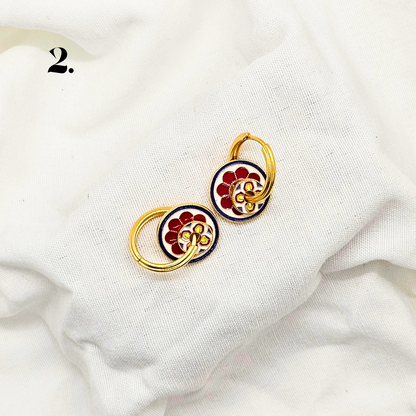 Singapore Handmade Jewelry - Peranakan Tile Stackable Hoop Earrings