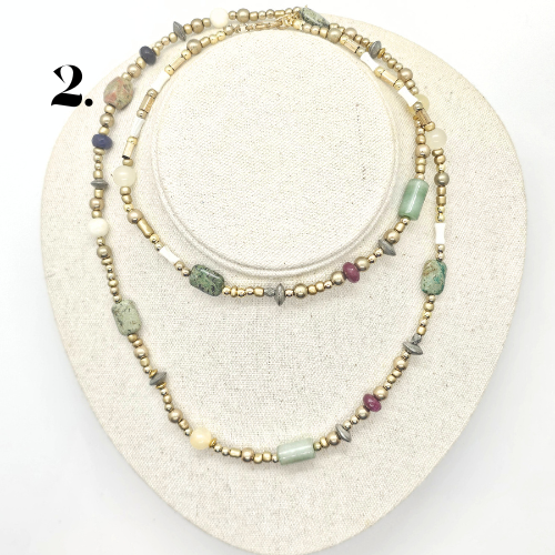Singapore Handmade Statement Piece Necklace — Crystal, Stone & Freshwater Pearl | 18k Gold Plated