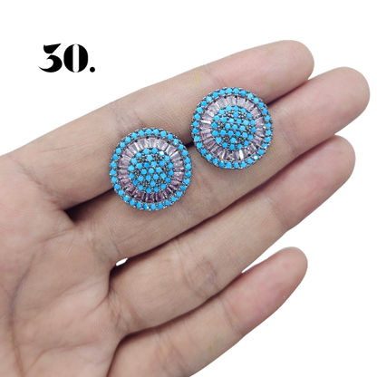 Singapore Handmade Statement Piece Earrings — Crystal, Stone & Freshwater Pearl | 18k Gold Plated