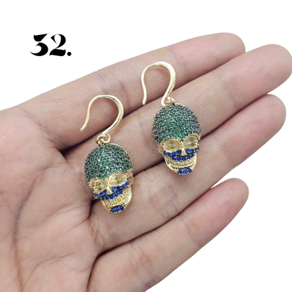 Singapore Handmade Statement Piece Earrings — Crystal, Stone & Freshwater Pearl | 18k Gold Plated