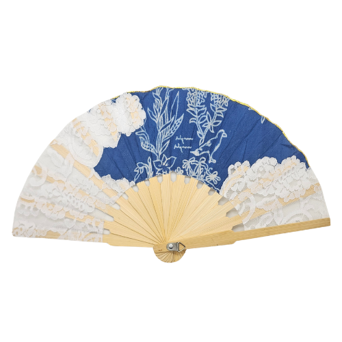 Nyana Nyana Indigo Batik Bird Fan