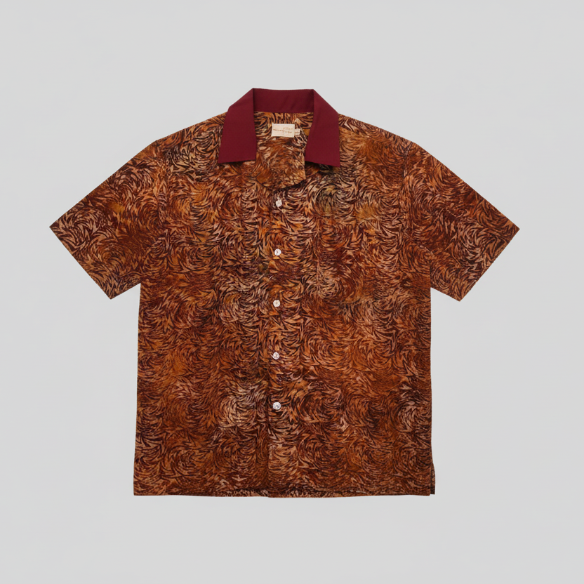 Nyana Nyana Bali Batik Camp Shirt - 100% Cotton, Hand-Stamped, Limited Edition