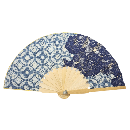 Nyana Nyana Indigo Batik Bird Fan