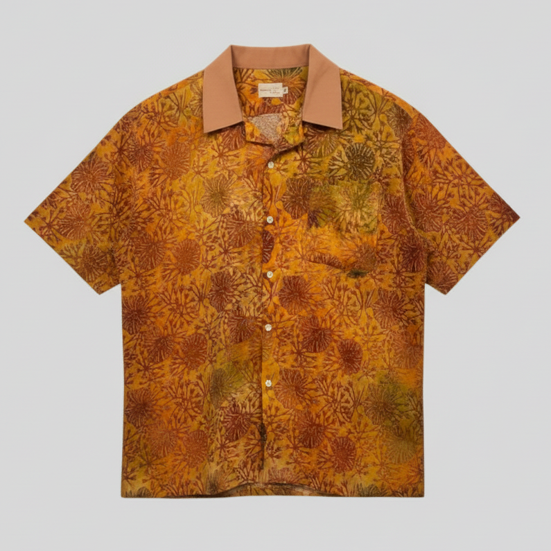 Nyana Nyana Bali Batik Camp Shirt - 100% Cotton, Hand-Stamped, Limited Edition