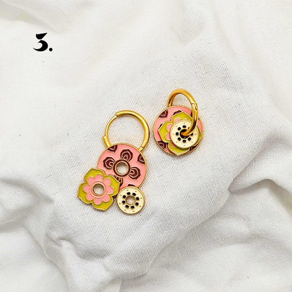 Singapore Handmade Jewelry - Peranakan Tile Stackable Hoop Earrings