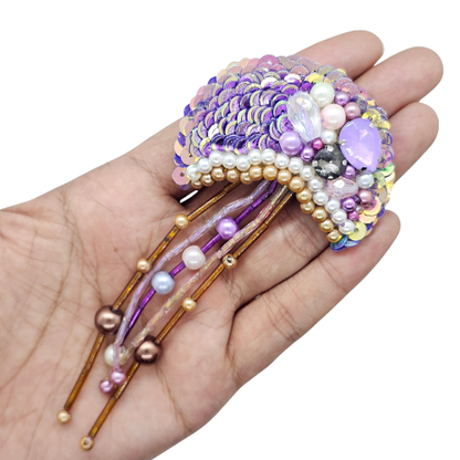 Nyana Nyana Cabochons Brooch - Hand Beaded, Limited Edition