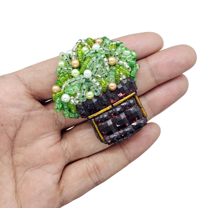 Nyana Nyana Cabochons Brooch - Hand Beaded, Limited Edition
