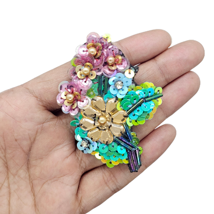 Nyana Nyana Cabochons Brooch - Hand Beaded, Limited Edition