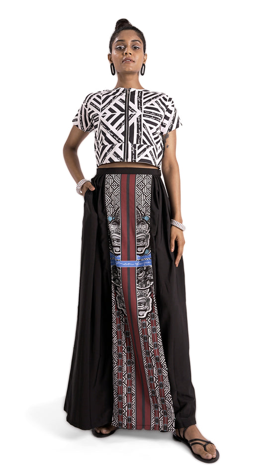 Vino Supraja Purisai Signature Skirt - Black Red