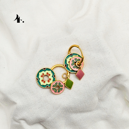 Singapore Handmade Jewelry - Peranakan Tile Stackable Hoop Earrings