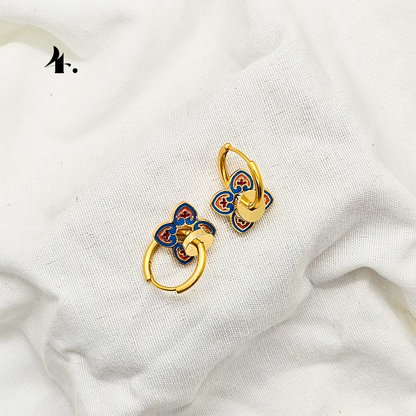 Singapore Handmade Jewelry - Peranakan Tile Stackable Hoop Earrings