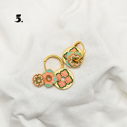 Singapore Handmade Jewelry - Peranakan Tile Stackable Hoop Earrings