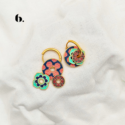 Singapore Handmade Jewelry - Peranakan Tile Stackable Hoop Earrings