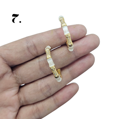Singapore Handmade Statement Piece Earrings — Crystal, Stone & Freshwater Pearl | 18k Gold Plated